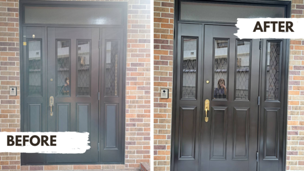 呉市 玄関ドア塗装 ビフォーアフター